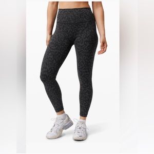 Lululemon Charcoal Leopard Wunder Under Leggings